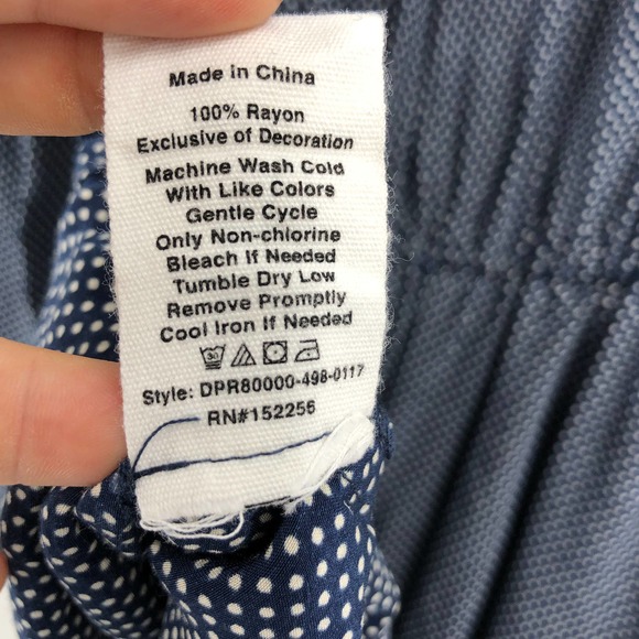 Avec Les Filles Womens Romper S Blue Polka Dot 3" Shorts Long Sleeve Ruffle Trim - Picture 5 of 10